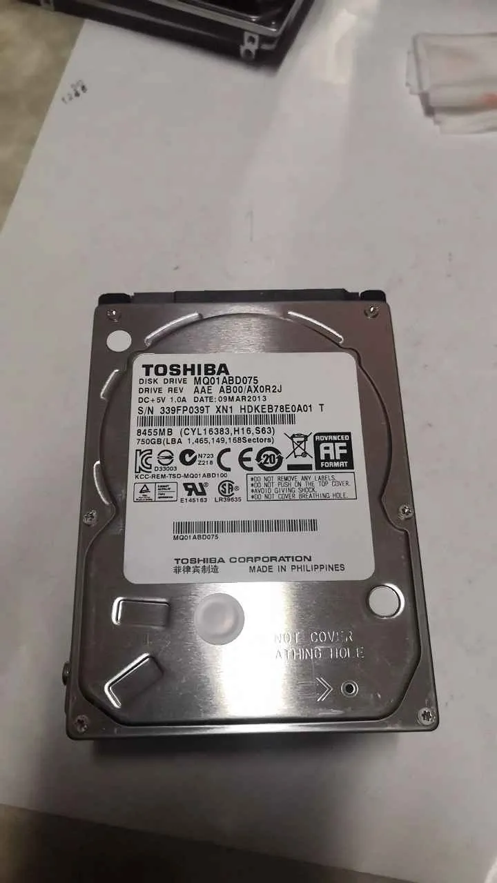 Toshiba MQ01ABD075 S/N 339FP039TXN1