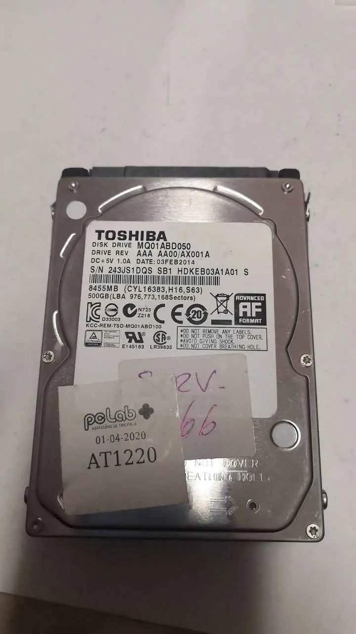 Toshiba MQ01ABD050 S/N 243JS1DQSSB1