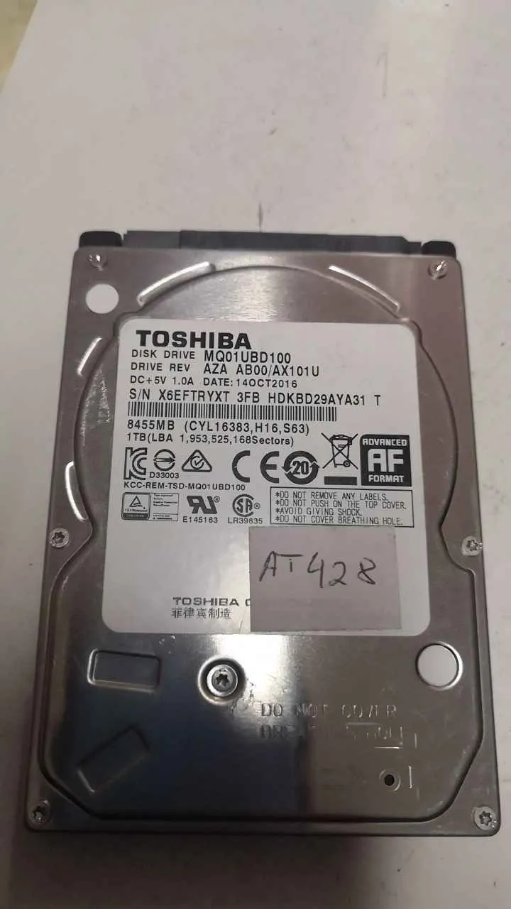 Toshiba MQ01UBD100 S/N X6EFTRYXT3FB
