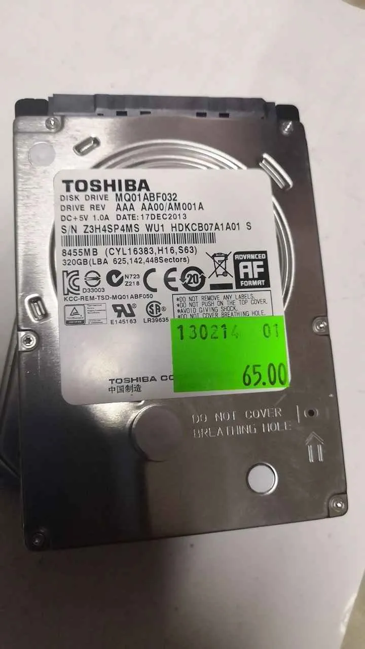 Toshiba MQ01ABF032 S/N Z3H4SP4MSWU1