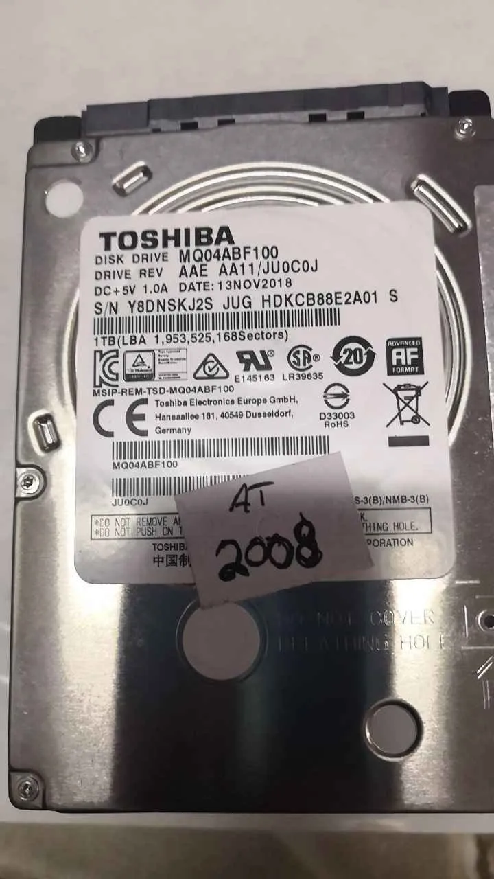 Toshiba MQ04ABF100 S/N Y8DNSKJ2SJUG