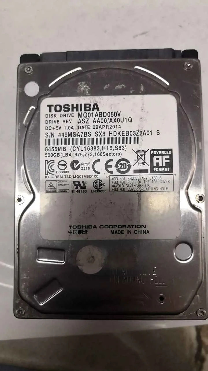 Toshiba MQ01ABD050V S/N 449MSA7BSSX8