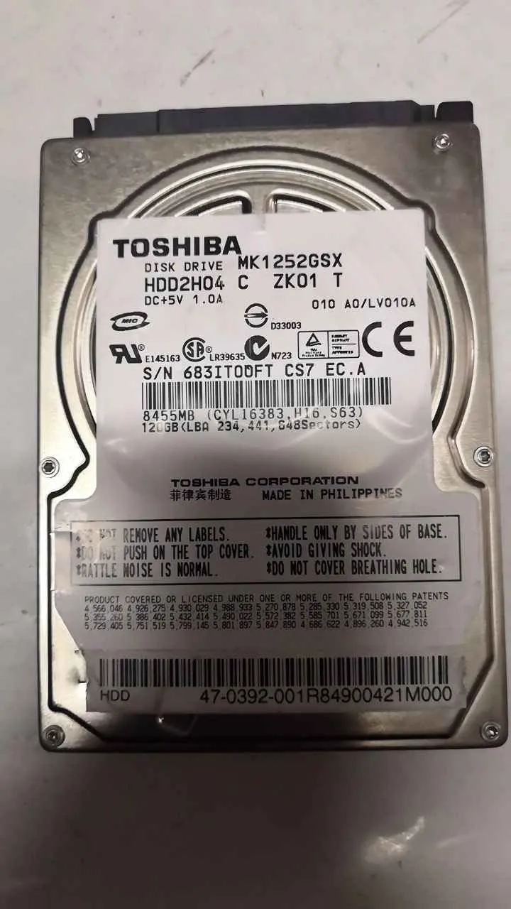 Toshiba MK1252GSX S/N 683IT0OFTCS7