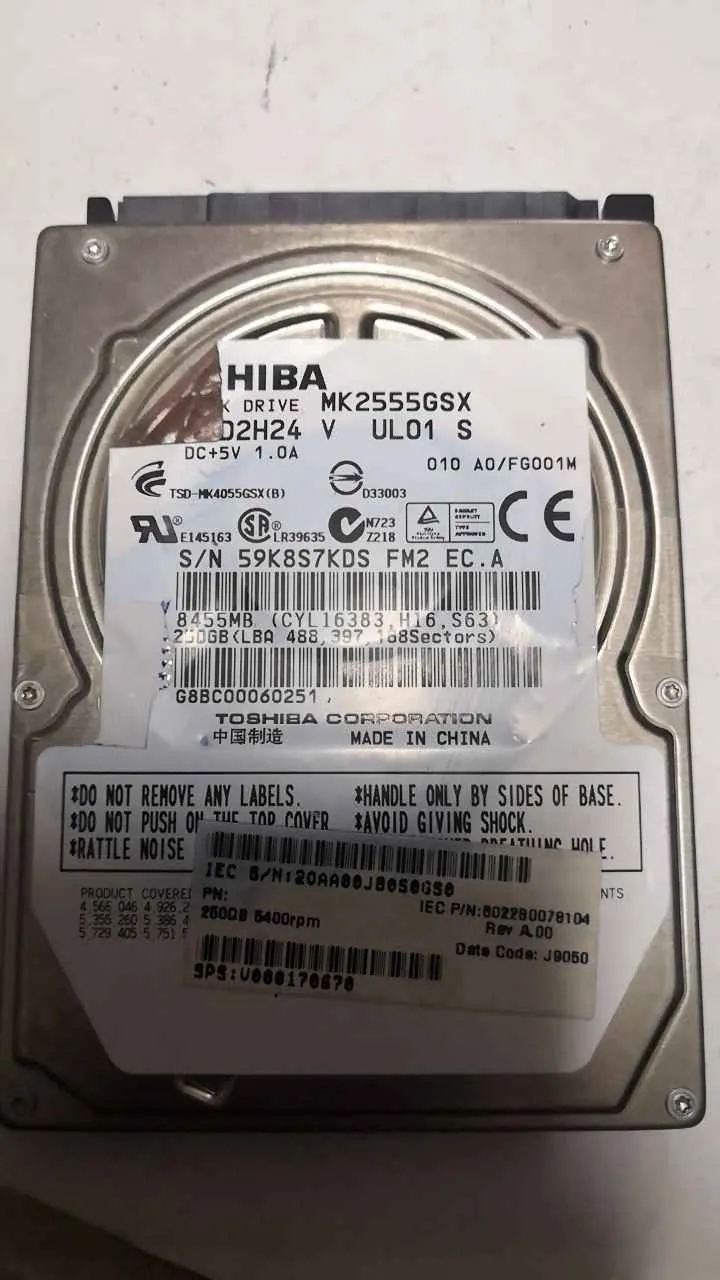 Toshiba MK2555GSX S/N 59K8S7KDSFM2
