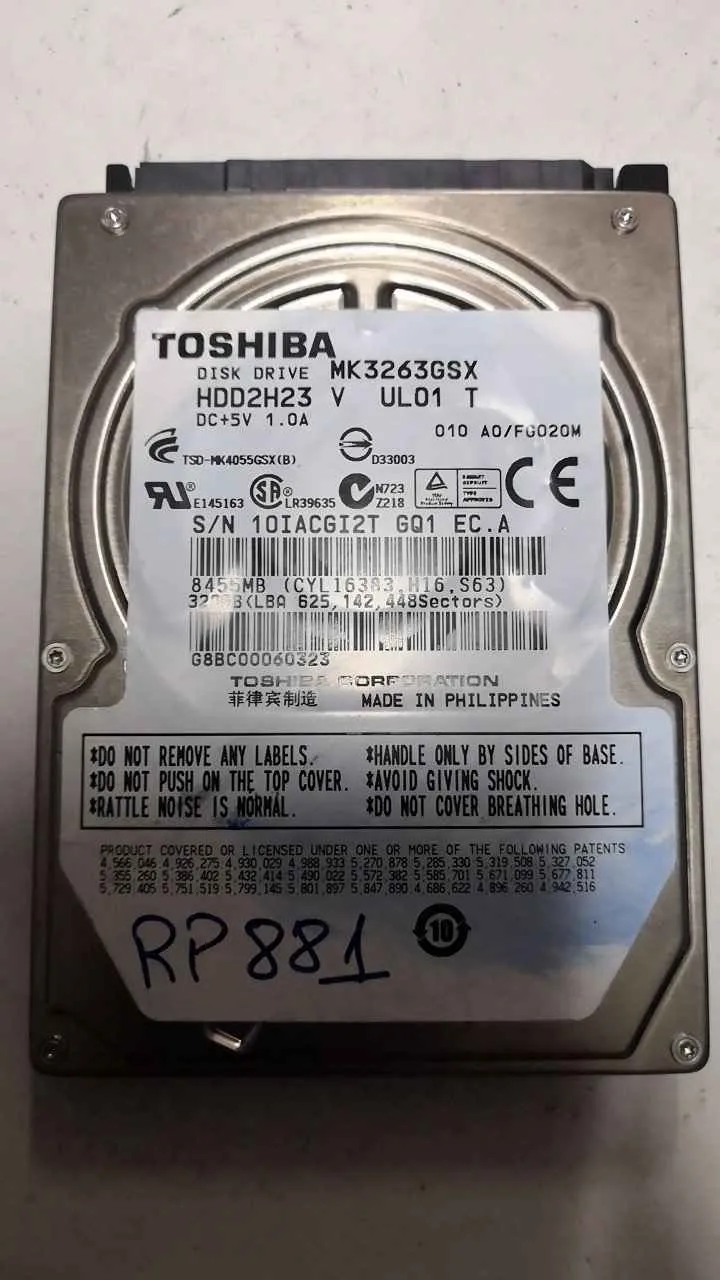Toshiba MK3263GSX S/N 10IACGI2TGQ1