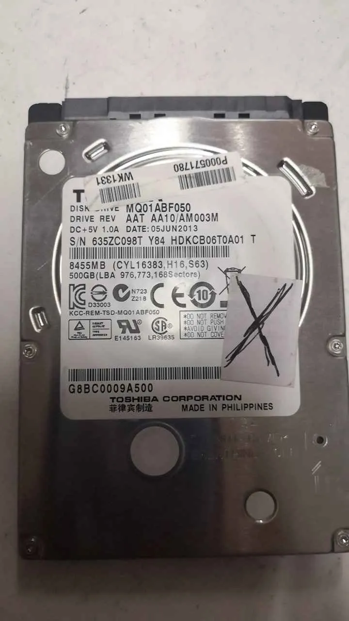 Toshiba MQ01ABF050 S/N 635ZC098TY84
