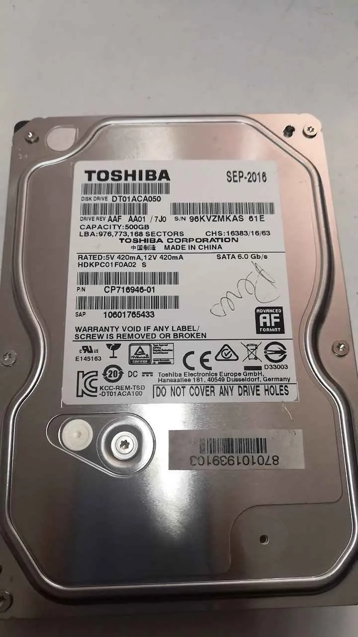 Toshiba DT01ACA050 S/N DT01ACA050