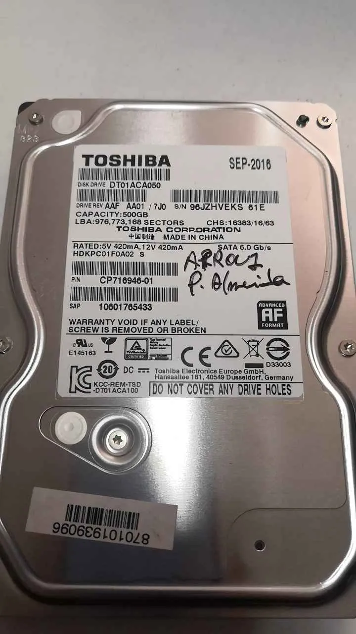 Toshiba DT01ACA050 S/N 96JZHVEKS61E