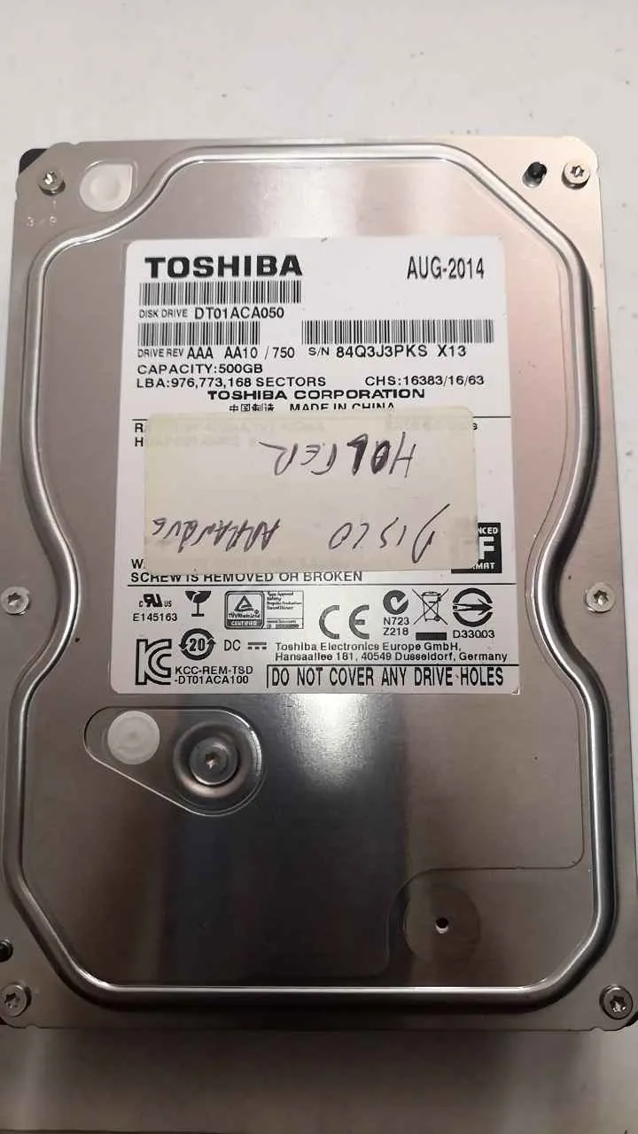 Toshiba DT01ACA050 S/N 84Q3J3PKSX13
