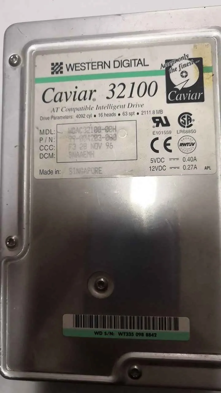 Western Digital WDAC32100-00H S/N WT3350988842