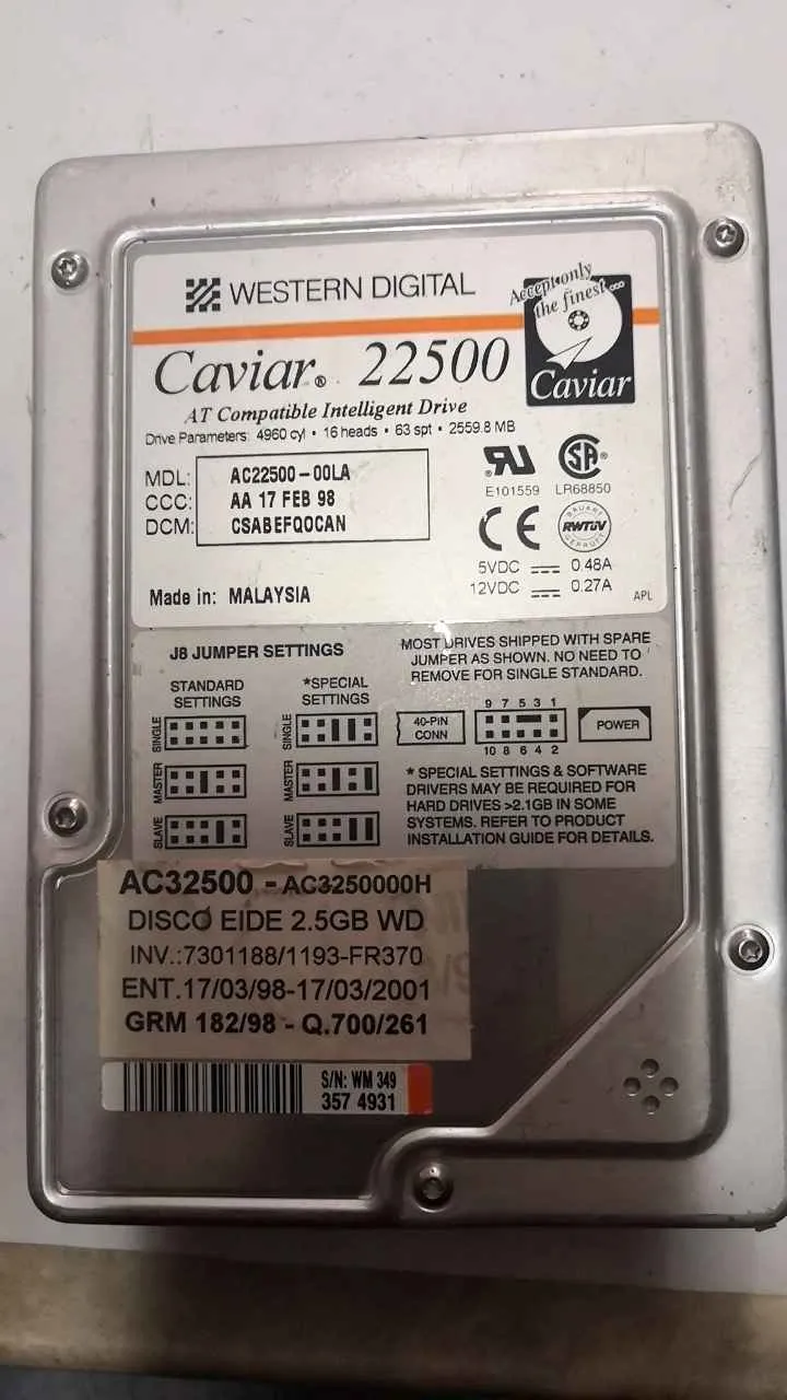Western Digital AC2500-00LA S/N WM3493574931