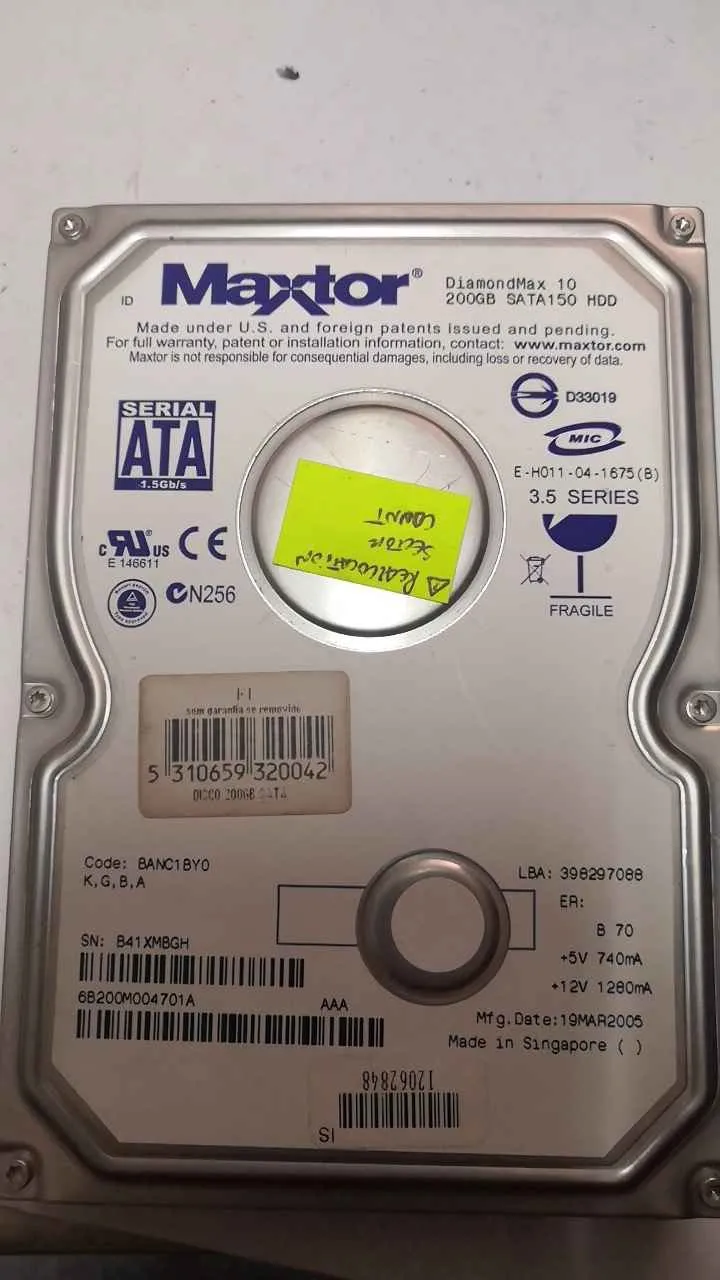 Maxtor DIAMONDMAX 10 200GB S/N B41XMBGH
