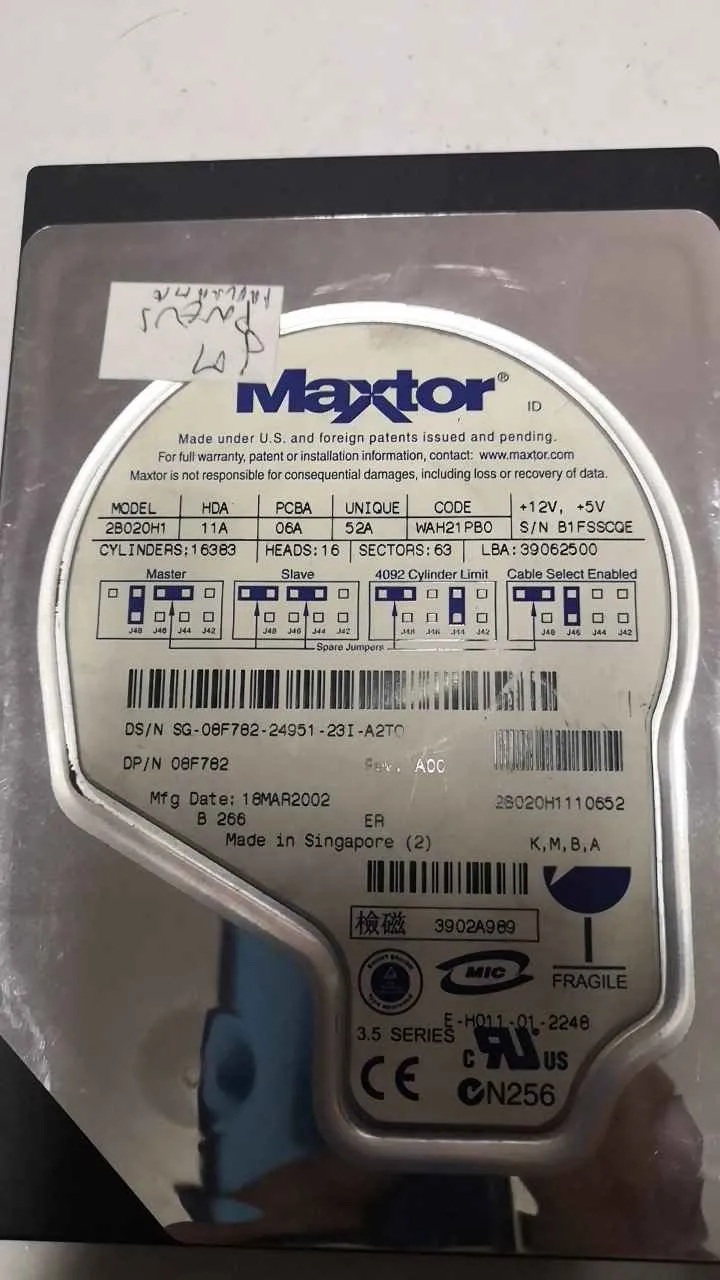 Maxtor 2B020H1 S/N B1FSSCQE