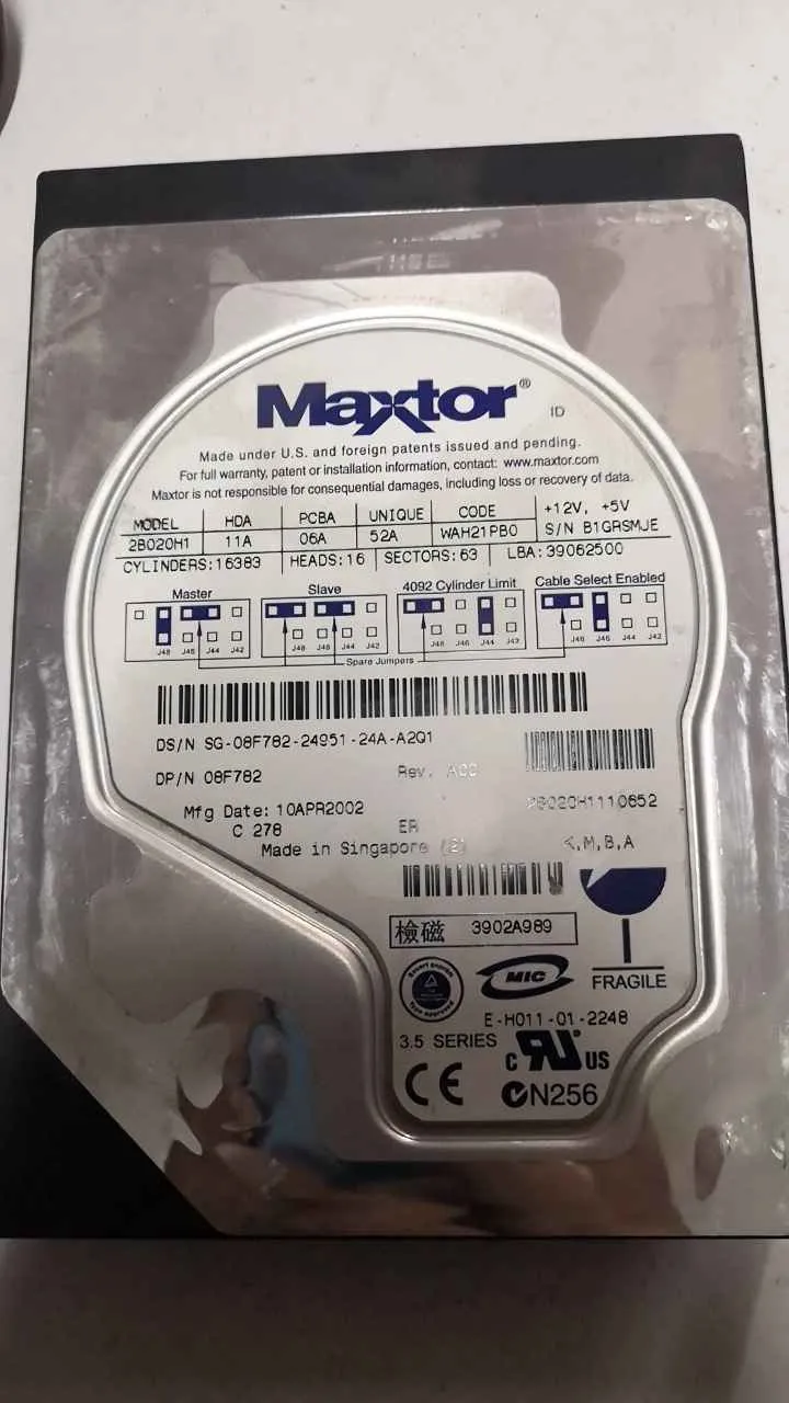 Maxtor 2B020H1 S/N B1GRSMJE