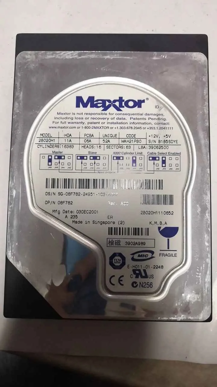 Maxtor 2B020H1 S/N B1B5SDYE