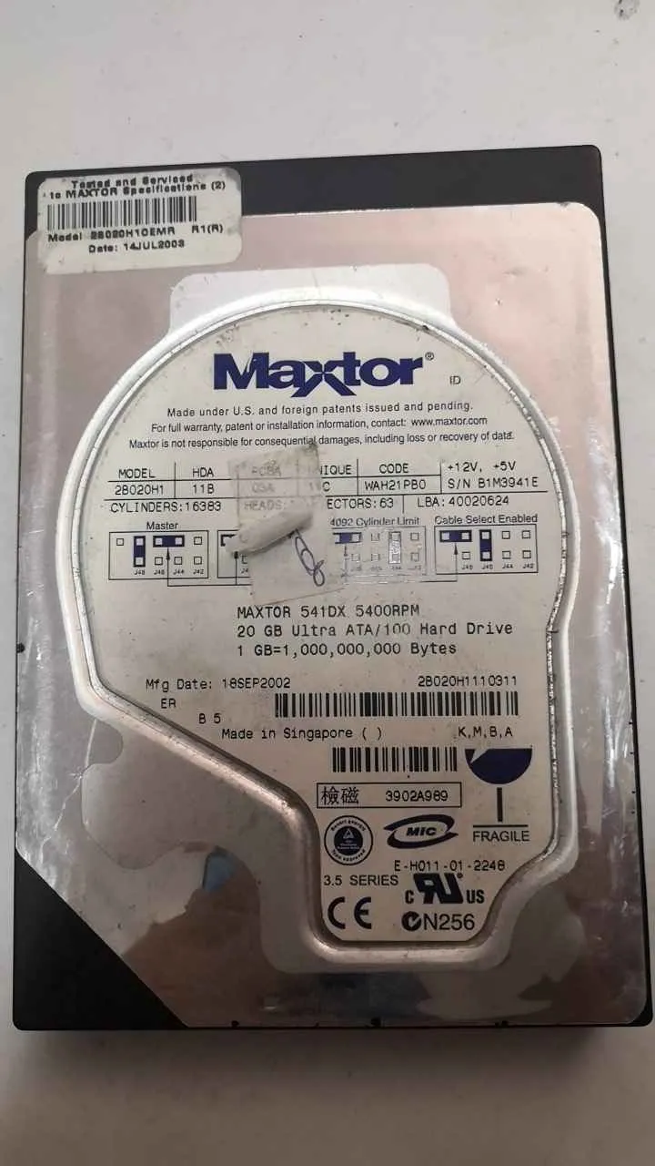 Maxtor 2B020H1 S/N B1M3941E