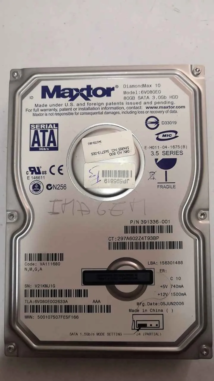Maxtor 6V080E0 S/N V21KMJ1G
