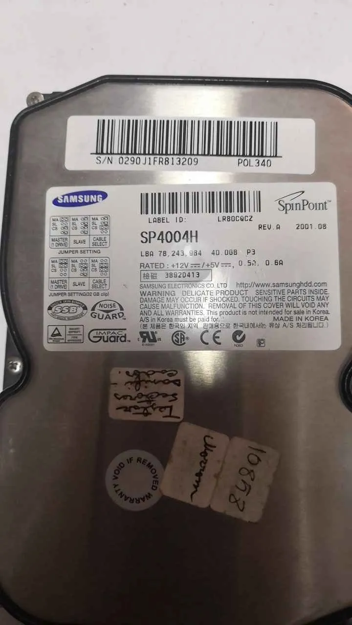 Samsung SP4004H S/N 0290J1FR813209