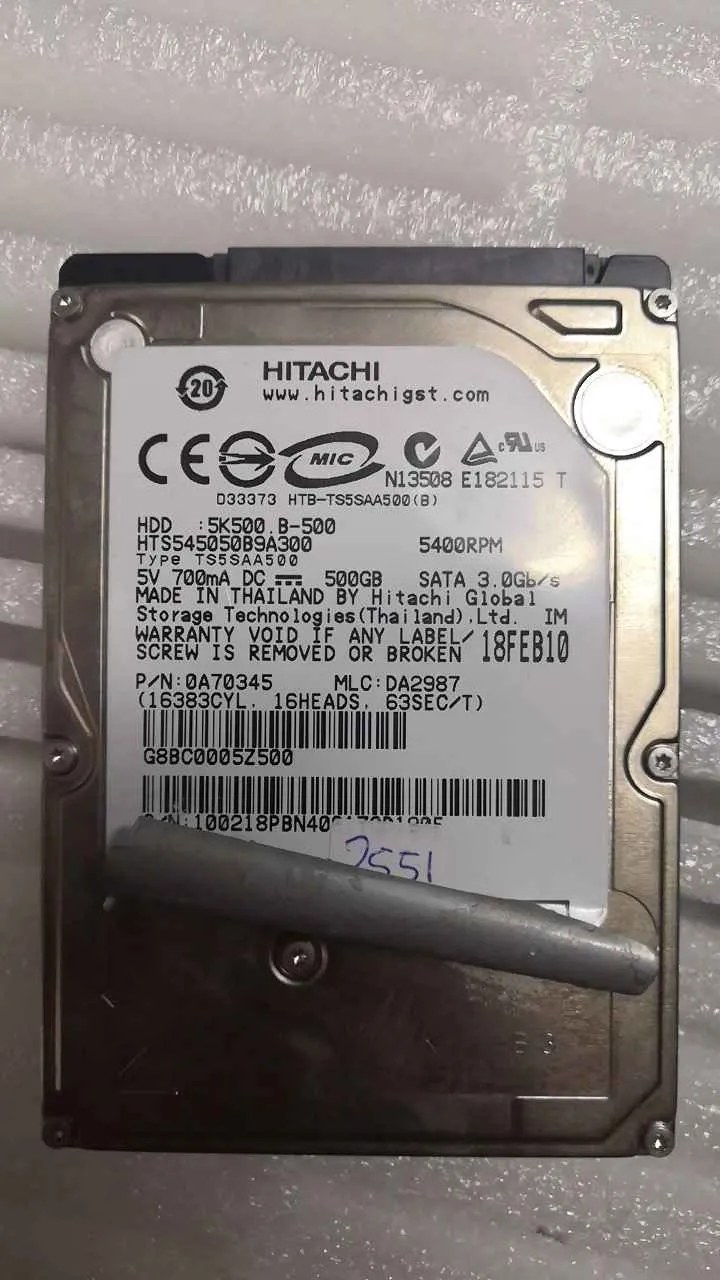Hitachi HTS545050B9A300 S/N 100218PBN40017CD190E