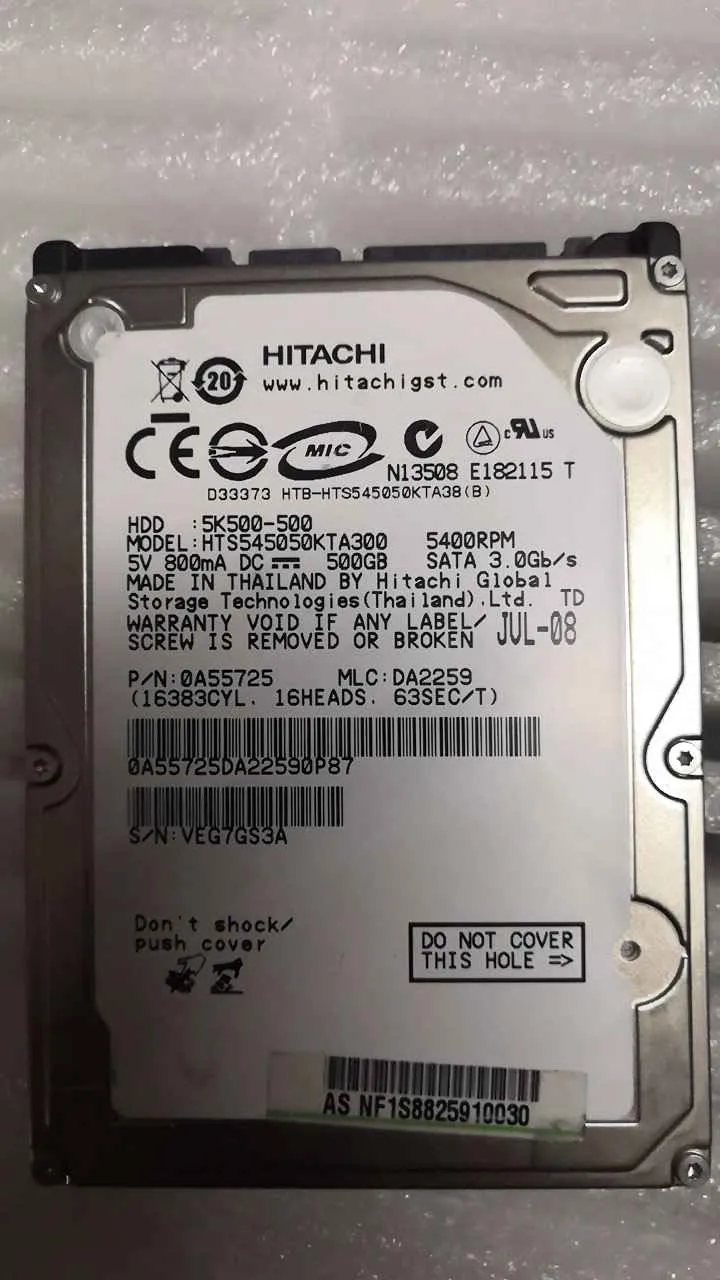 Hitachi HTS545050KTA300 S/N VEG7GS3A