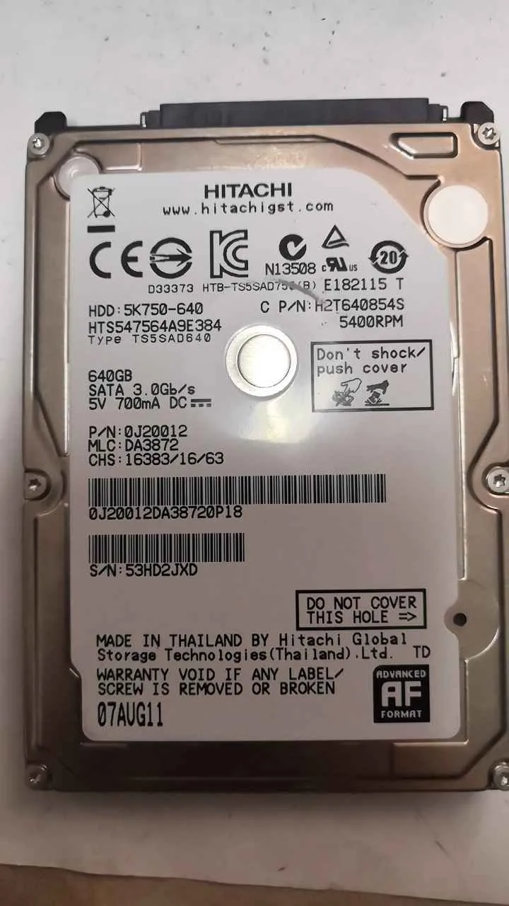 Hitachi HTS547564A9E384 S/N 53HD2JXD