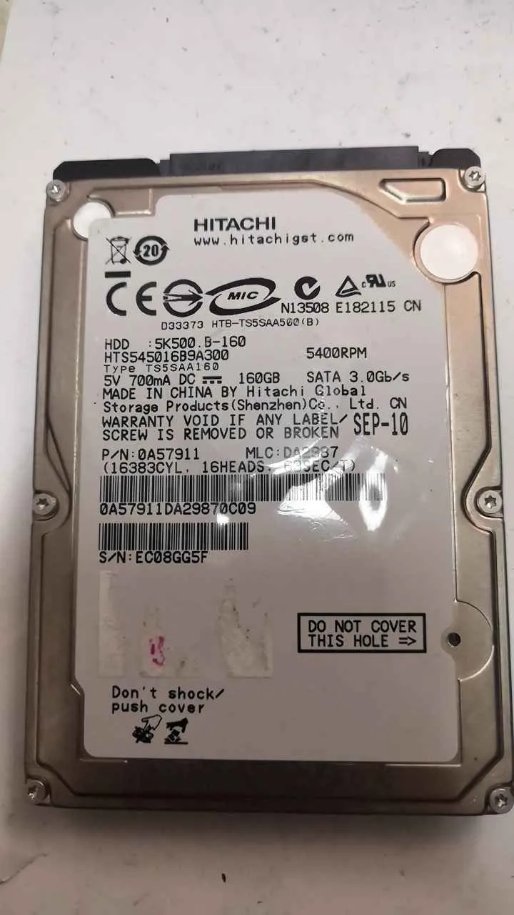 Hitachi HTS545016B9A300 S/N EC08GG5F