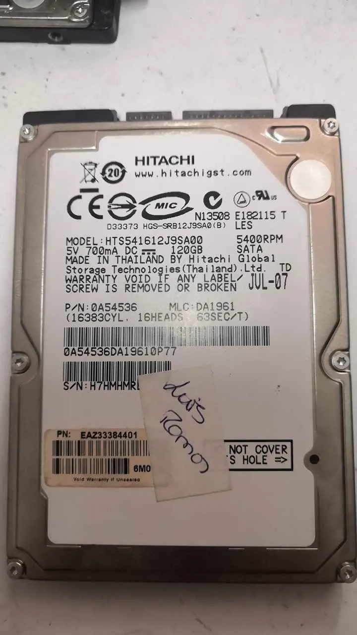 Hitachi HTS541612J9SA00 S/N H7HMHMRE