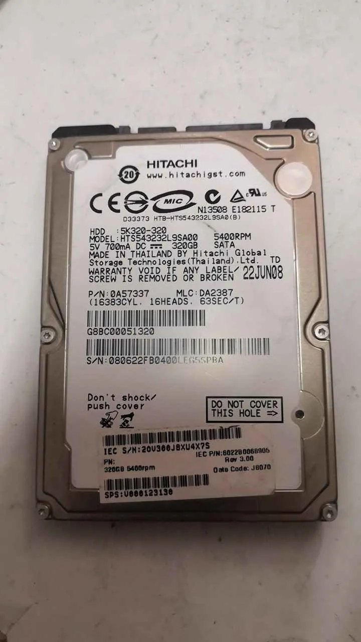 Hitachi HTS543232L9SA00 S/N 080622FB0400LEG5SPBA