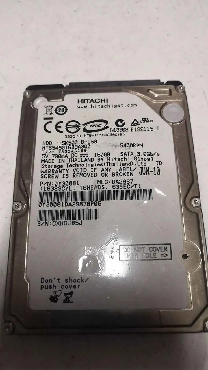 Hitachi HTS545016B9A300 S/N CXHGJB5J