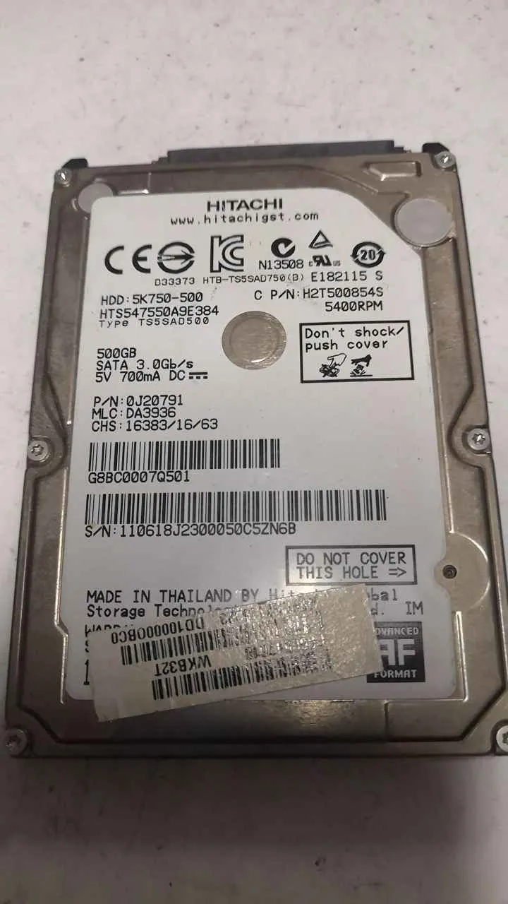 Hitachi HTS547550A9E384 S/N 110618J2300050C5ZN6B