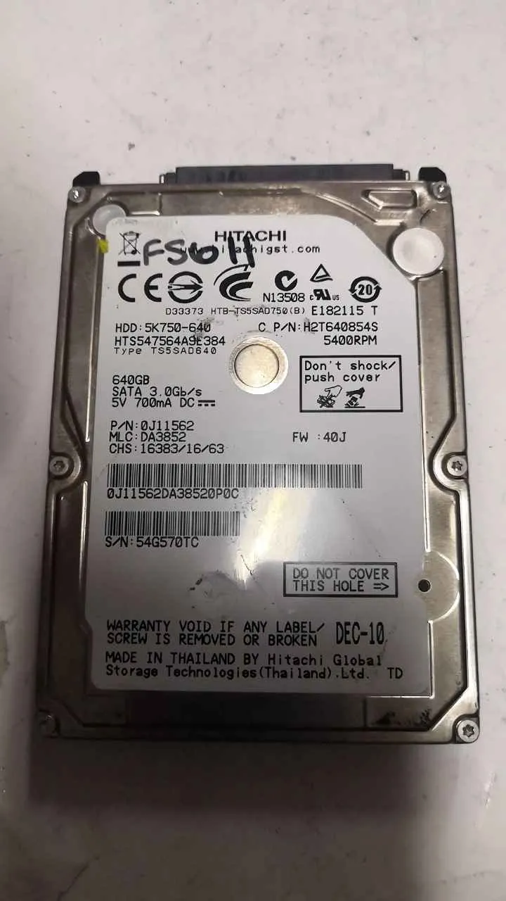 Hitachi HTS547564A9E384 S/N 54G570TC