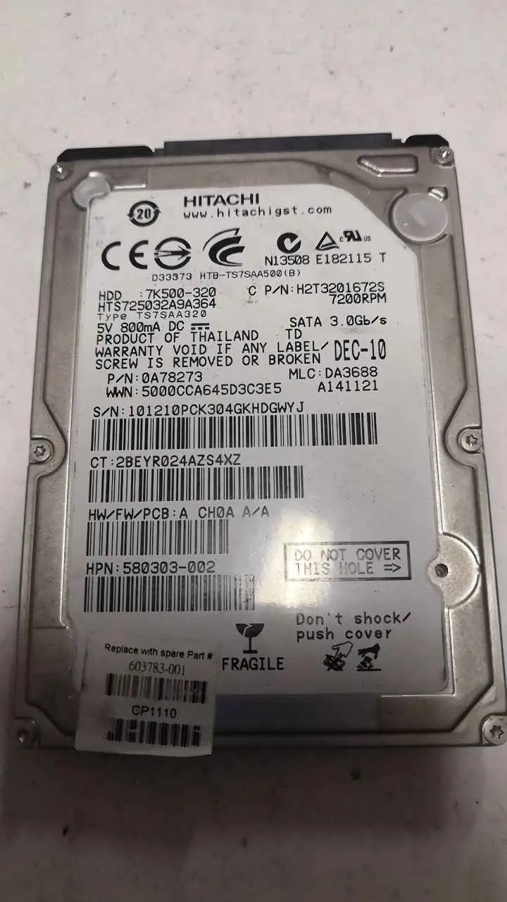 Hitachi HTS725032A9A364 S/N 101210PCK304GKHDGWYJ