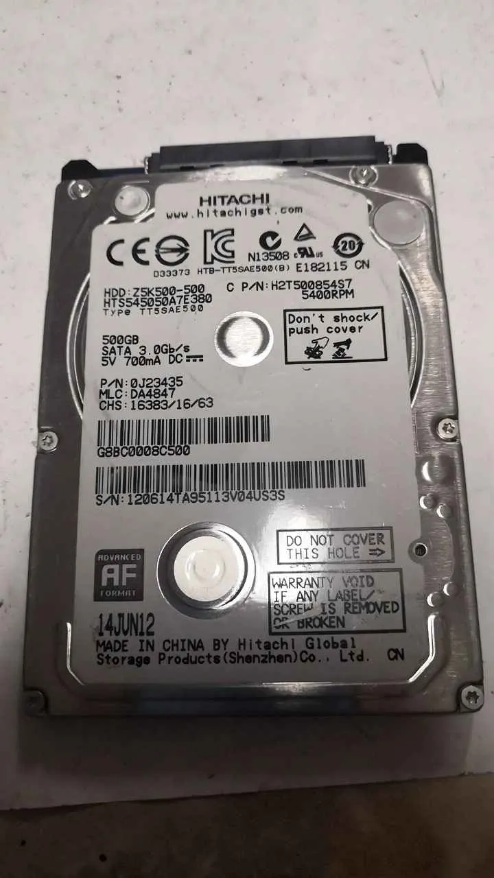 Hitachi HTS545050A7E380 S/N 120614TA95113V04US3S