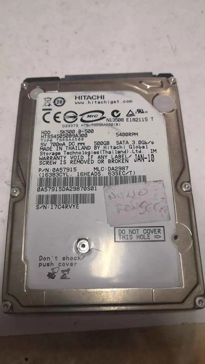 Hitachi HTS545050B9A300 S/N 17C4RVYE