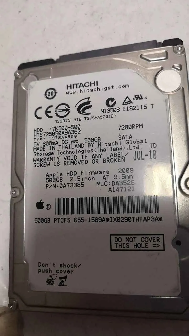Hitachi HTS725050A9A362 S/N IX0290THFAP3A