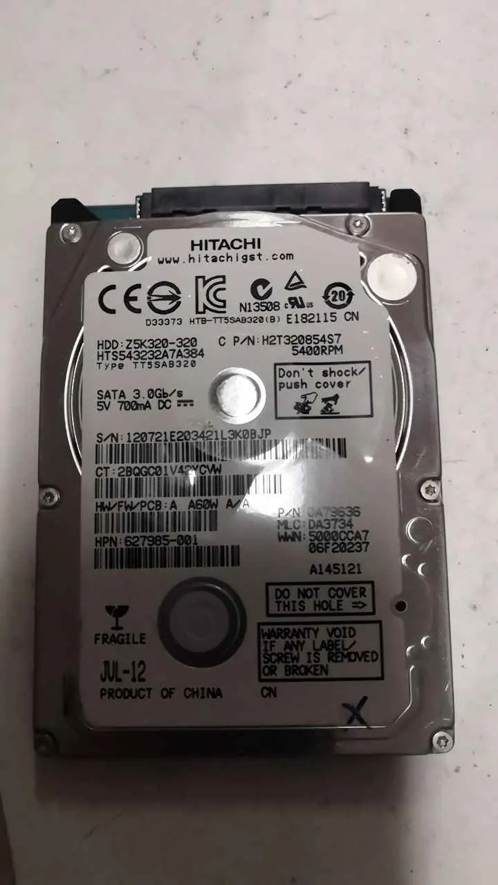 Hitachi HTS543232A7A384 S/N 120721E203421L3K0BJP