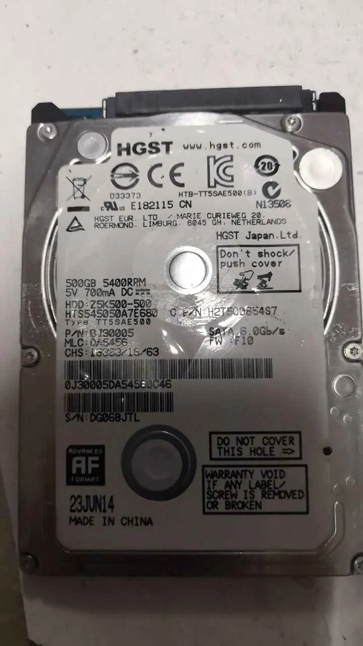 Hitachi HTS545050A7E680 S/N DG06BJTL