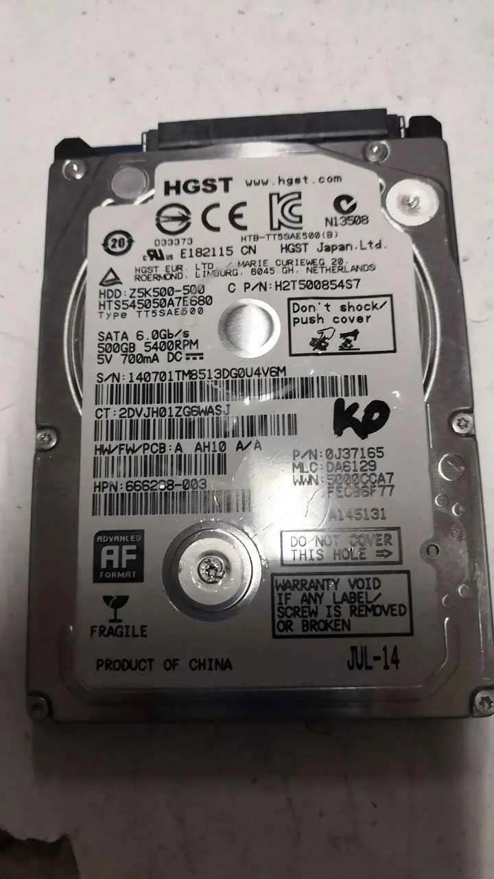 Hitachi HTS545050A7E680 S/N 140701TM8513DG0U4V6M