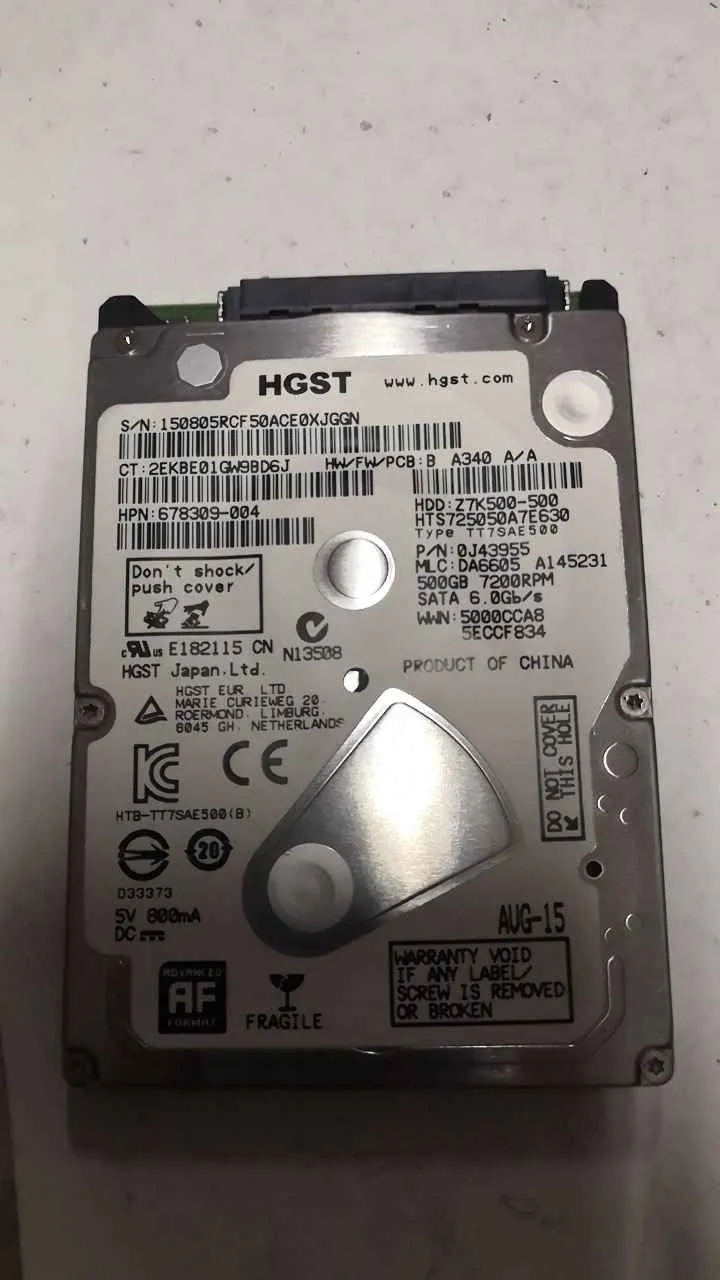 Hitachi HTS725050A7E630 S/N 150805RCF50ACE0XJGGN