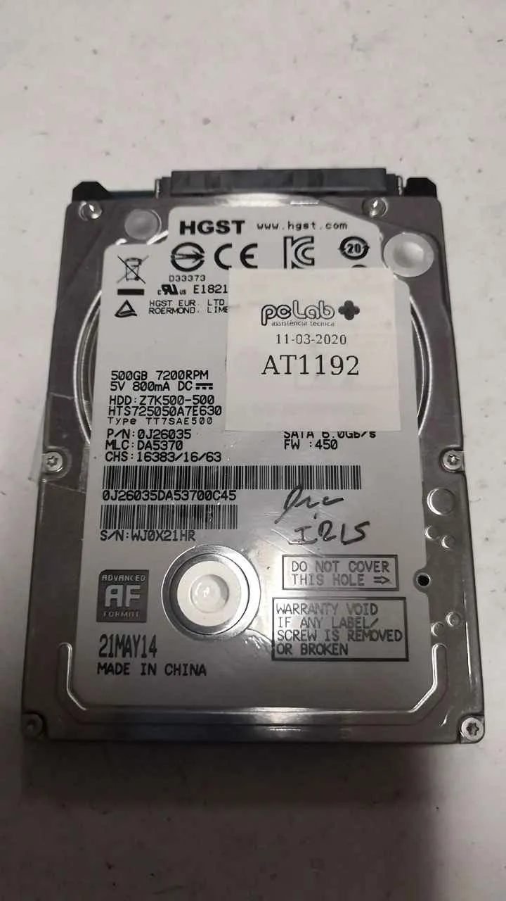 Hitachi HTS725050A7E630 S/N WJ0X21HR