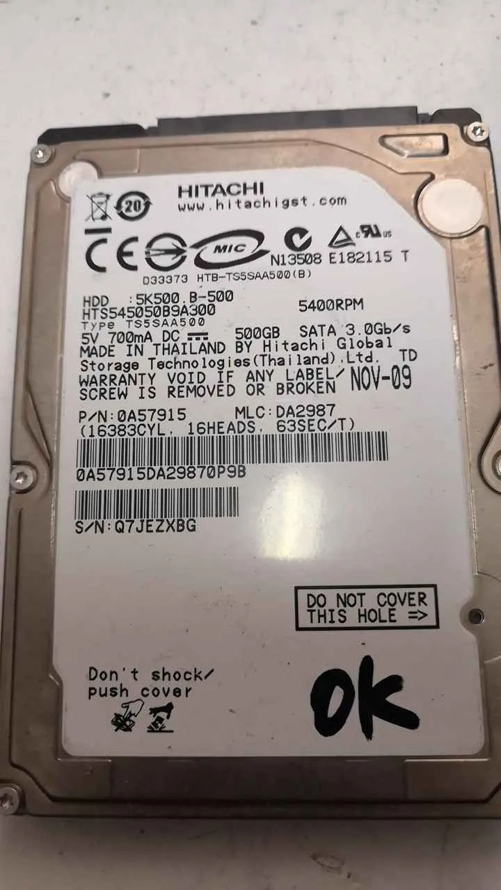 Hitachi BTS545050B9A300 S/N Q7JEZXBG