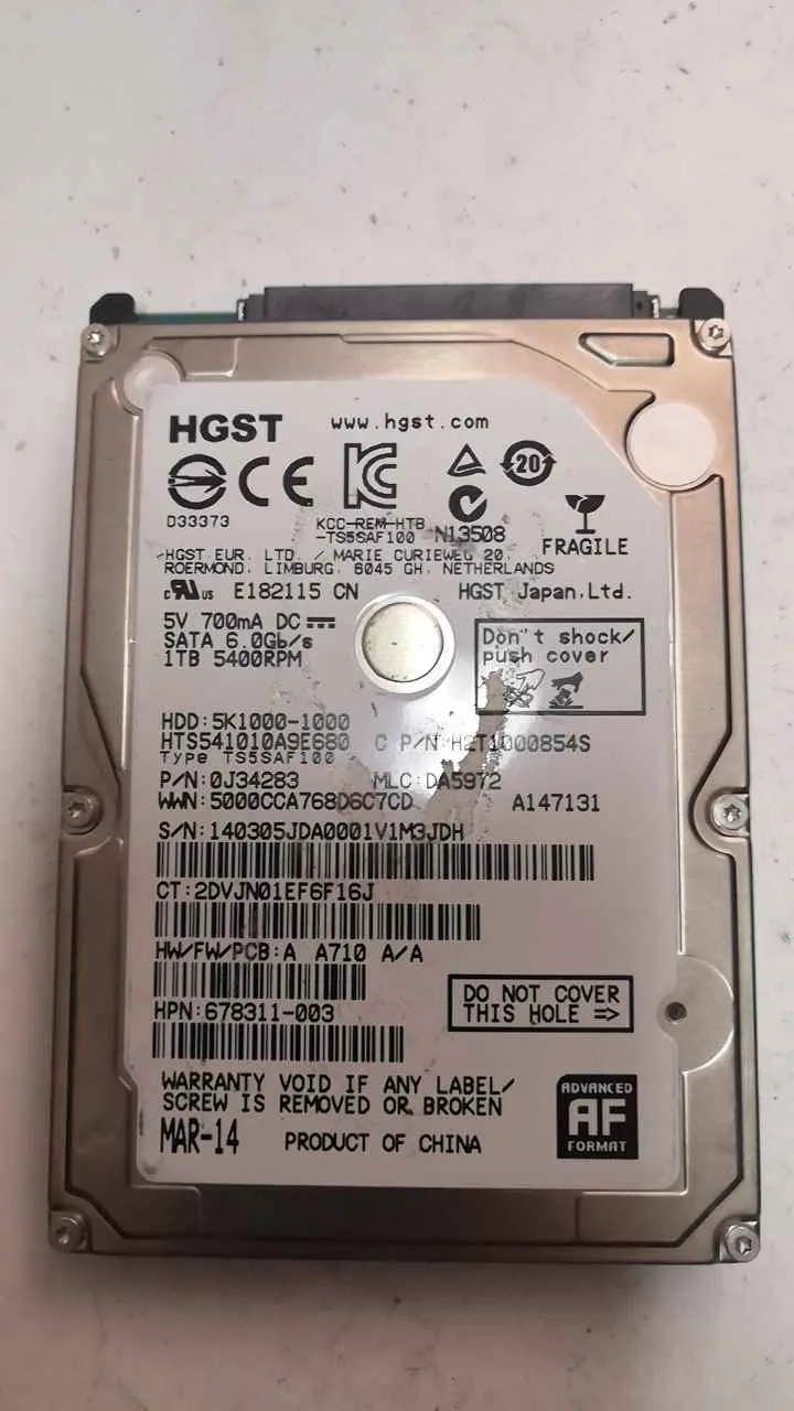 Hitachi HTS541010A9E680 S/N 140305JDA0001V1M3JDH