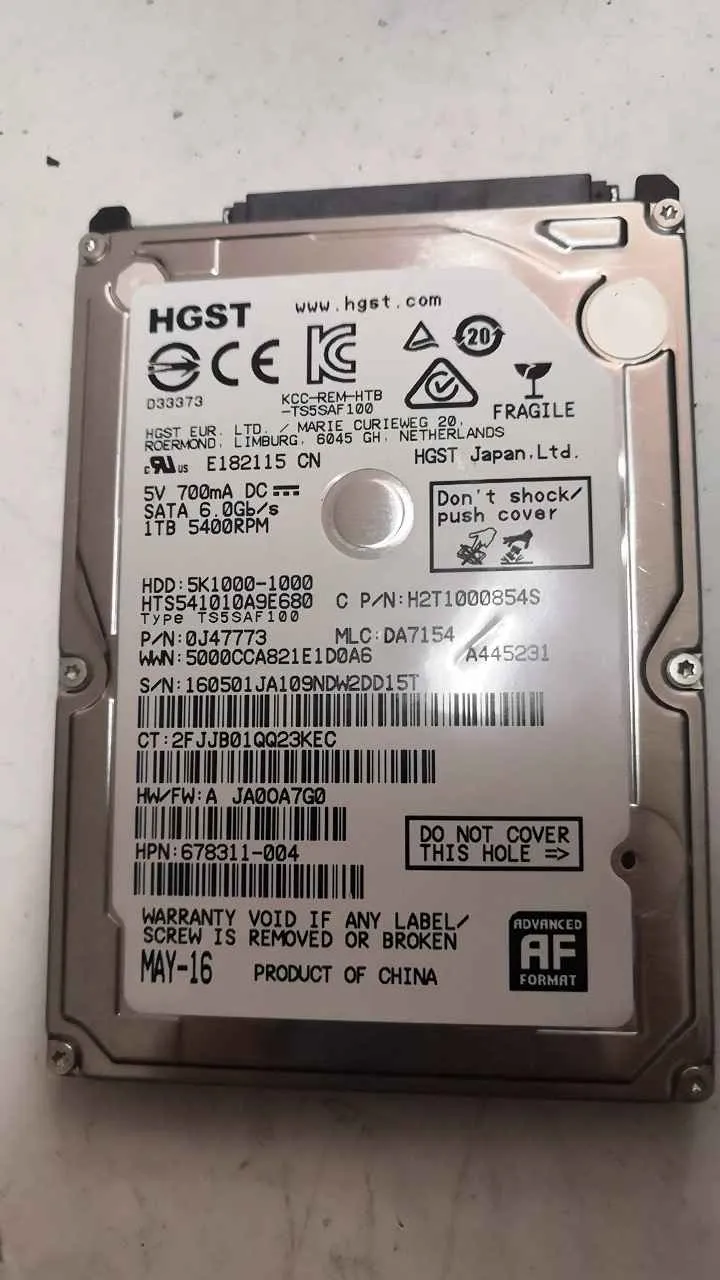 Hitachi HTS541010A9E680 S/N 160501JA109NDW2DD15T