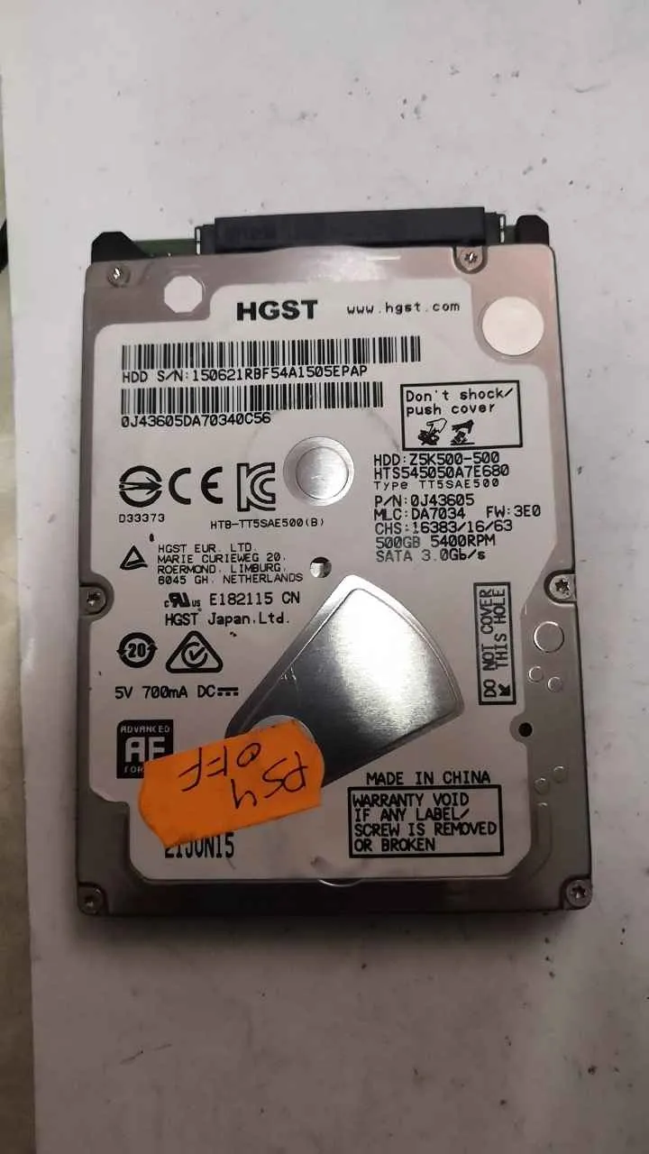 Hitachi HTS545050A7E680 S/N 150621RBF54A1505EPAP
