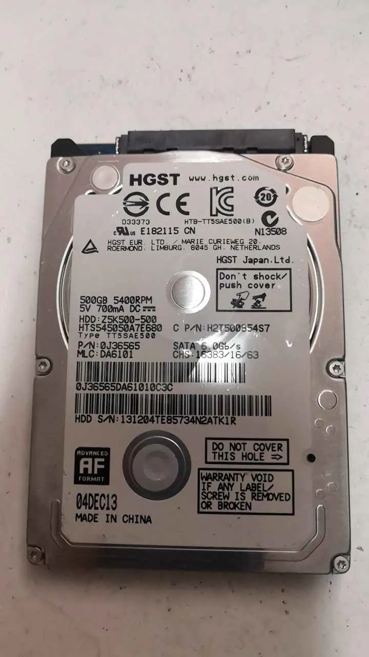Hitachi HTS545050A7E680 S/N 131204TE85734N2ATK1R