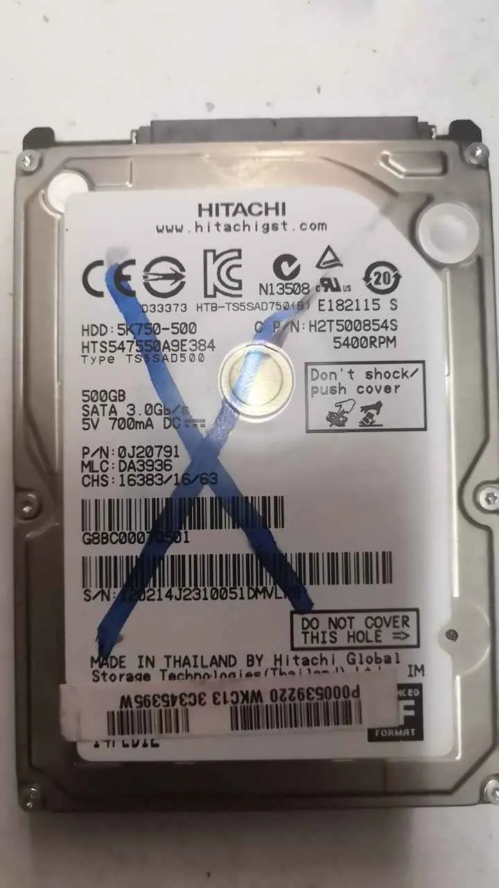 Hitachi HTS547550A9E384 S/N 120214J2310051DMULRB