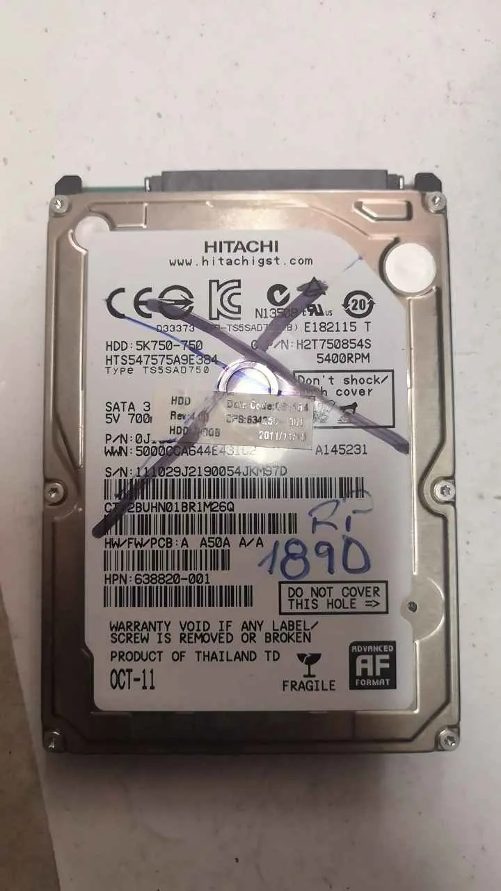 Hitachi HTS547575A9E384 S/N 111029J2190054JKM97D
