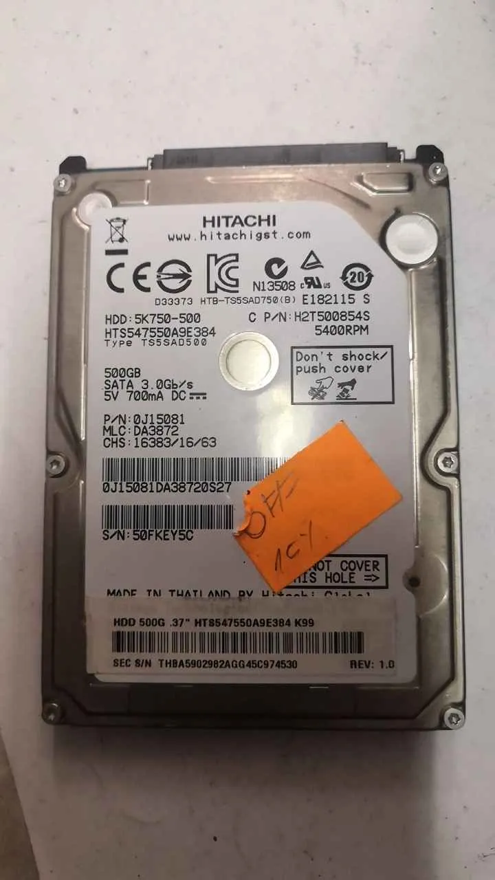 Hitachi HTS547550A9E384 S/N 50FKEY5C