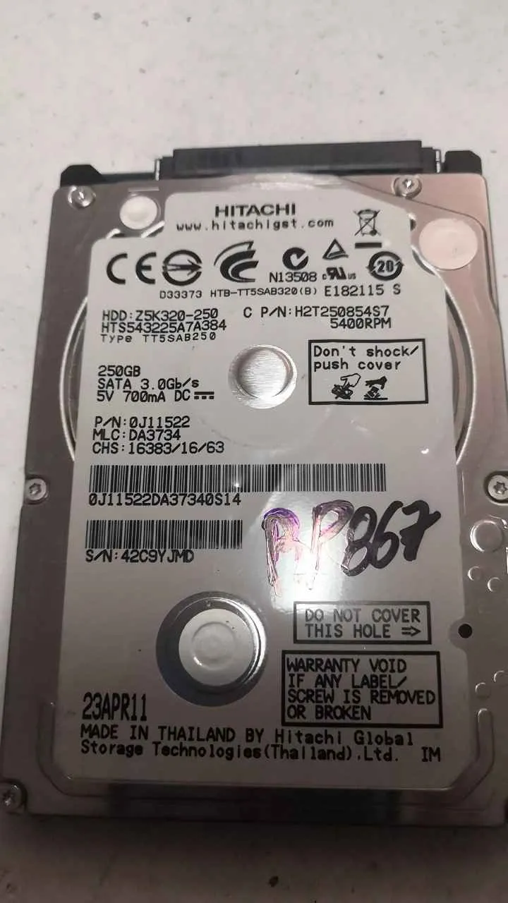 Hitachi HTS543225A7A384 S/N 42C9YJMD