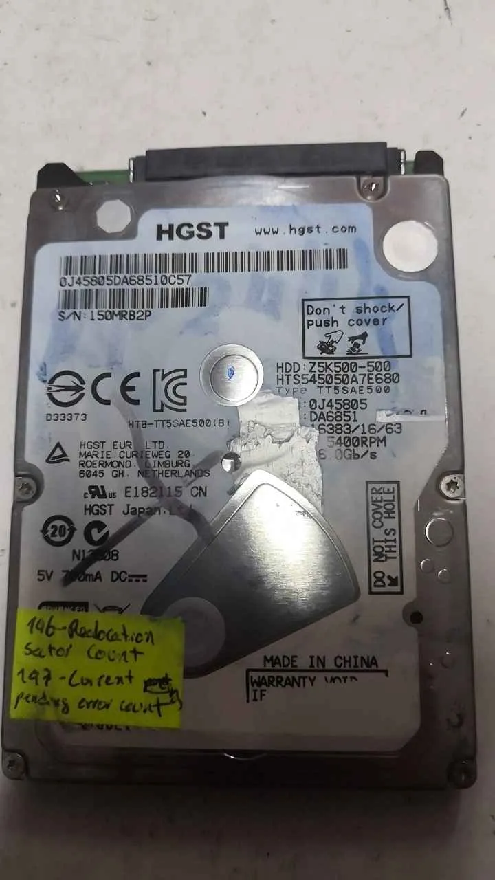 Hitachi HTA545050A7E680 S/N 150MRB2P